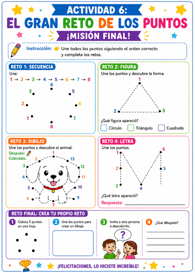 Página de actividad: une los puntos hasta completar el dibujo