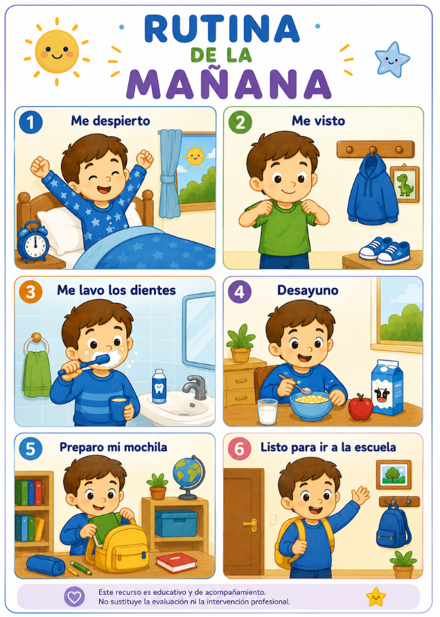 Lámina de rutina de la mañana